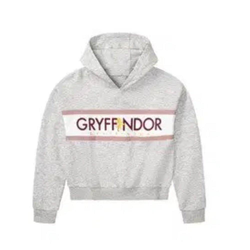Wizarding World| Harry Potter Gryffindor Kids Hoodie – Light Gray – Size 8–10Y